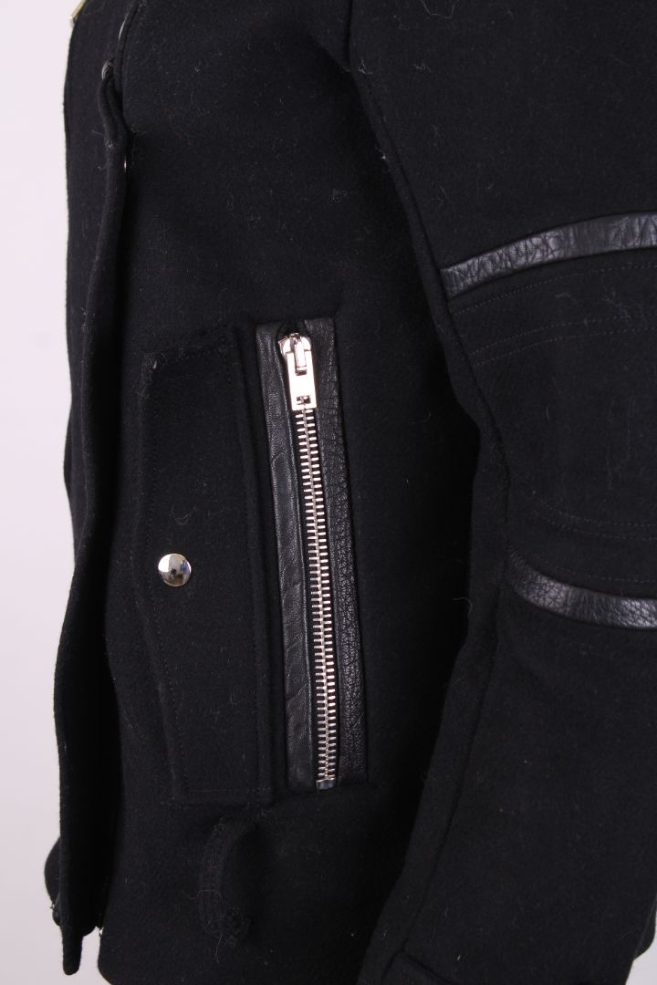 Iro Shearling Collar Jacket Black/ Cream 6