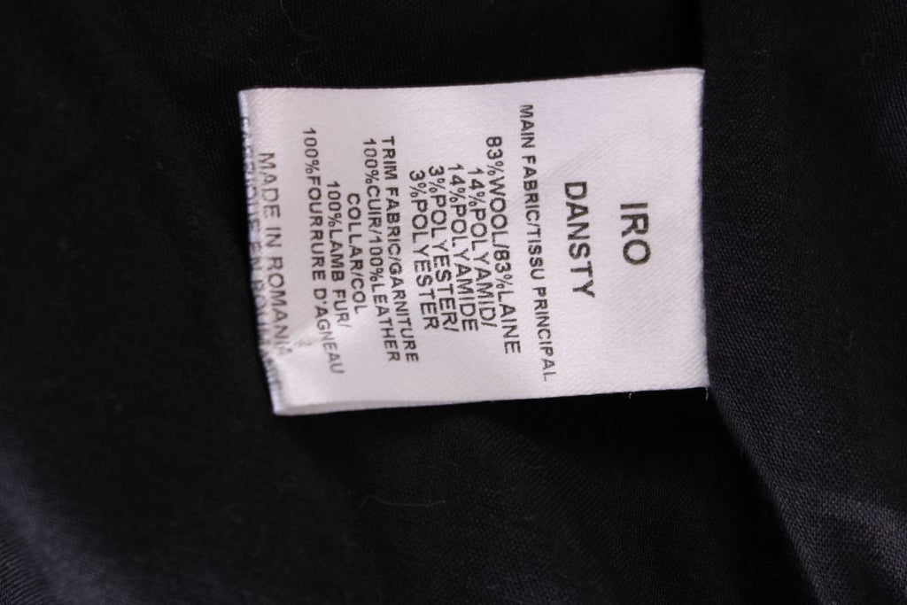 Iro Shearling Collar Jacket Black/ Cream 6