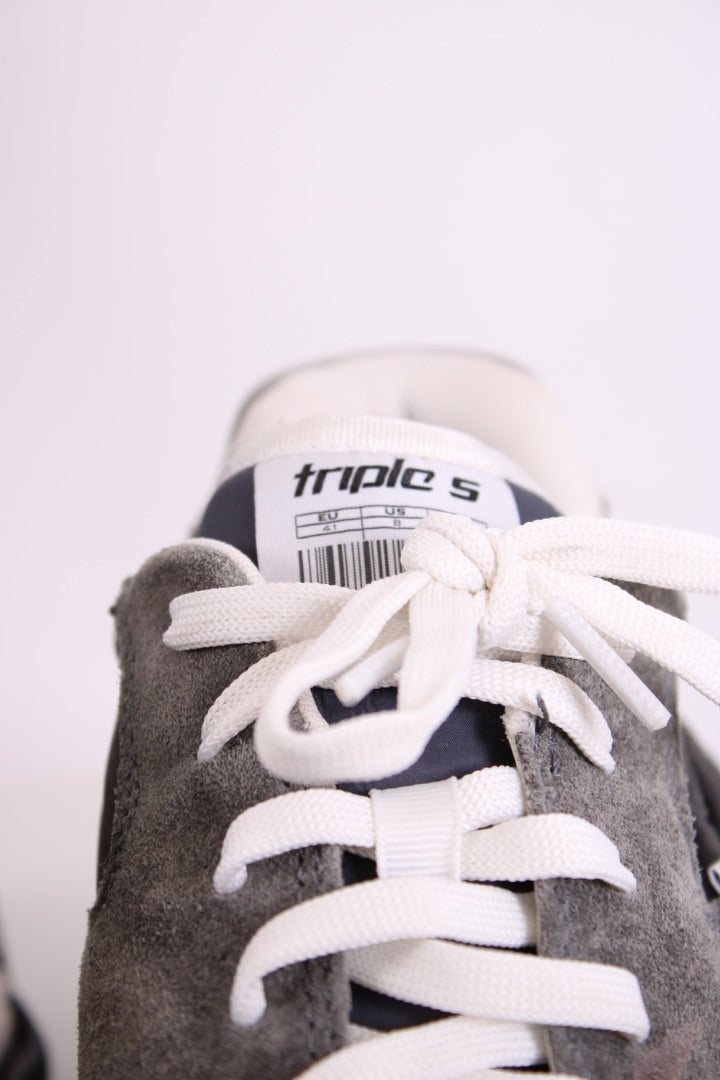 Balenciaga Triple S Suede Trainers Grey/ White 41