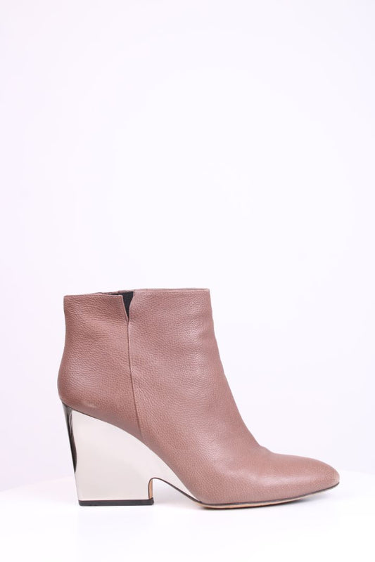 Jimmy Choo Leather Silver heel boot Dusky rose 39