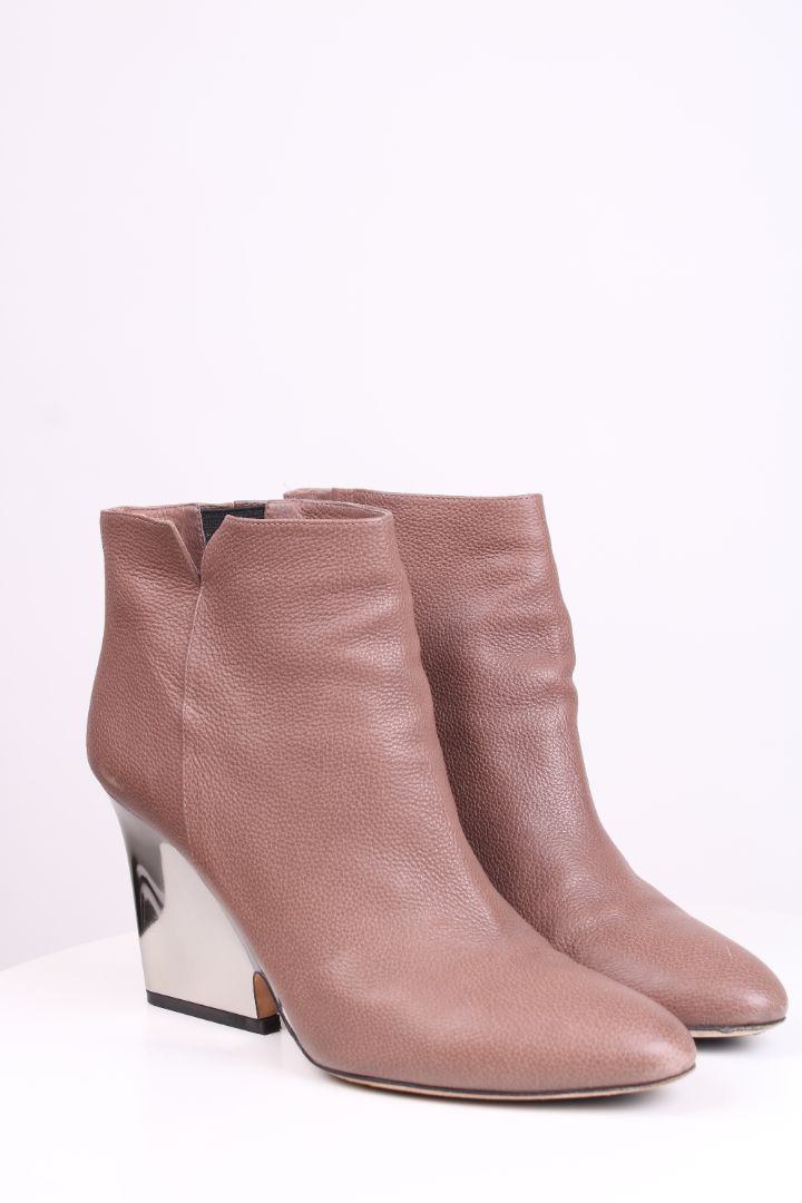 Jimmy Choo Leather Silver heel boot Dusky rose 39