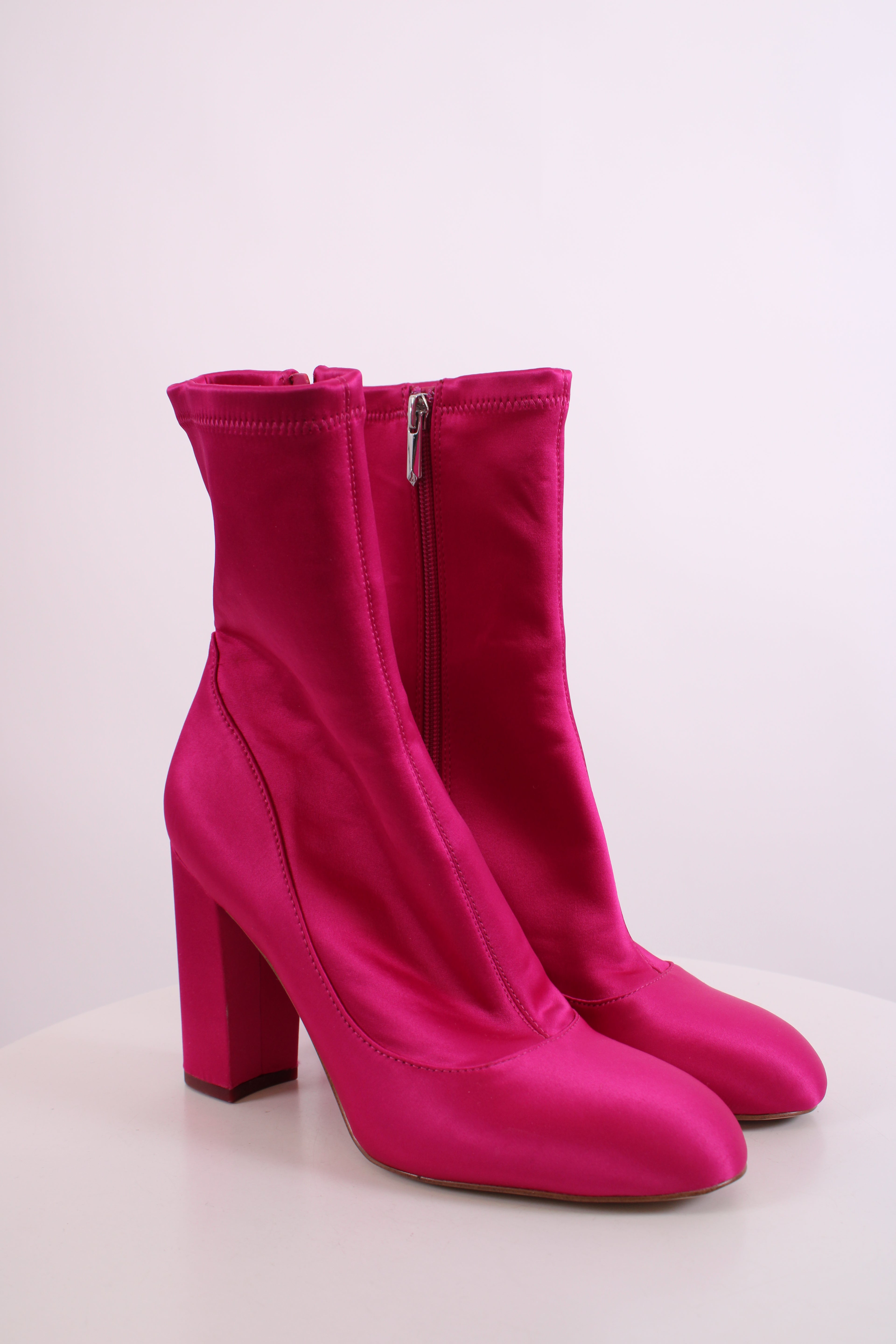 Sam Edelman Satin Ankle Boots Pink 5