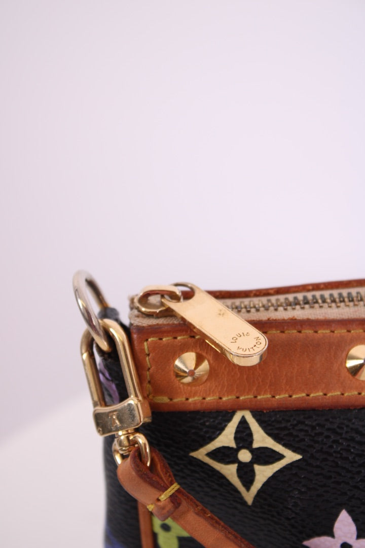 Louis Vuitton X Takashi Murakami Monogram Pouchette Bag Black/ Multi Colured