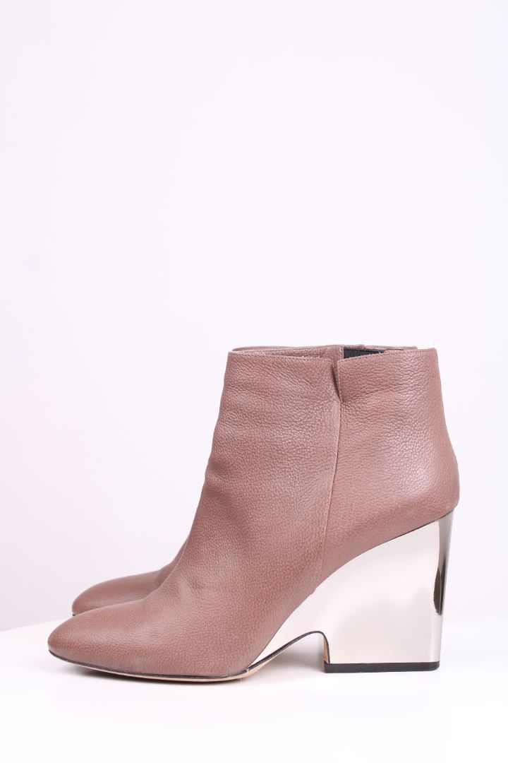 Jimmy Choo Leather Silver heel boot Dusky rose 39