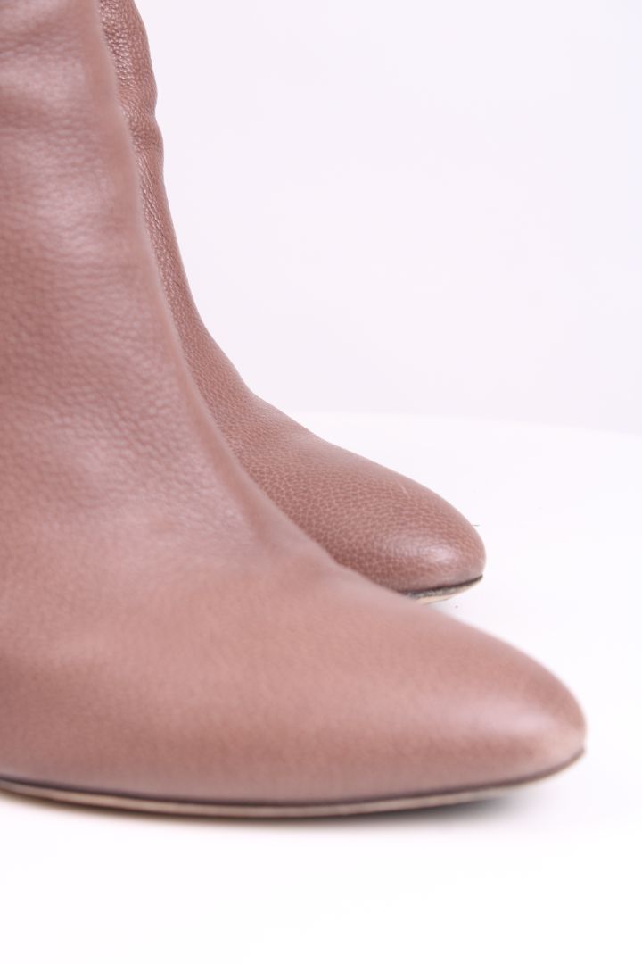 Jimmy Choo Leather Silver heel boot Dusky rose 39