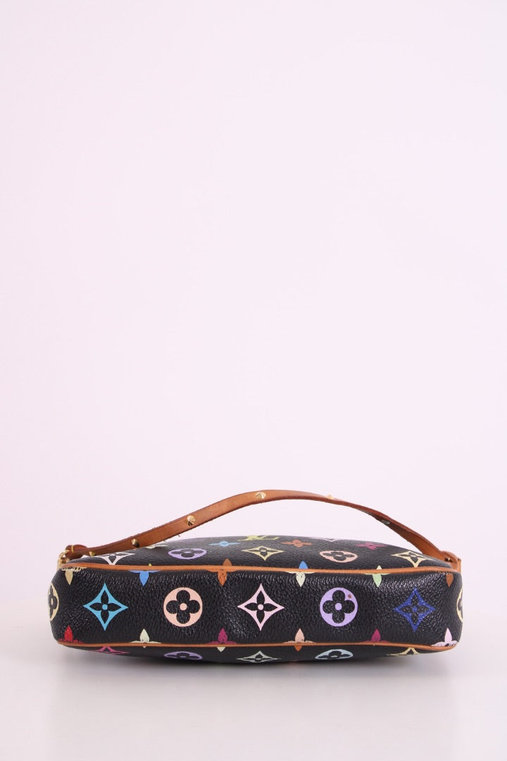 Louis Vuitton X Takashi Murakami Monogram Pouchette Bag Black/ Multi Colured