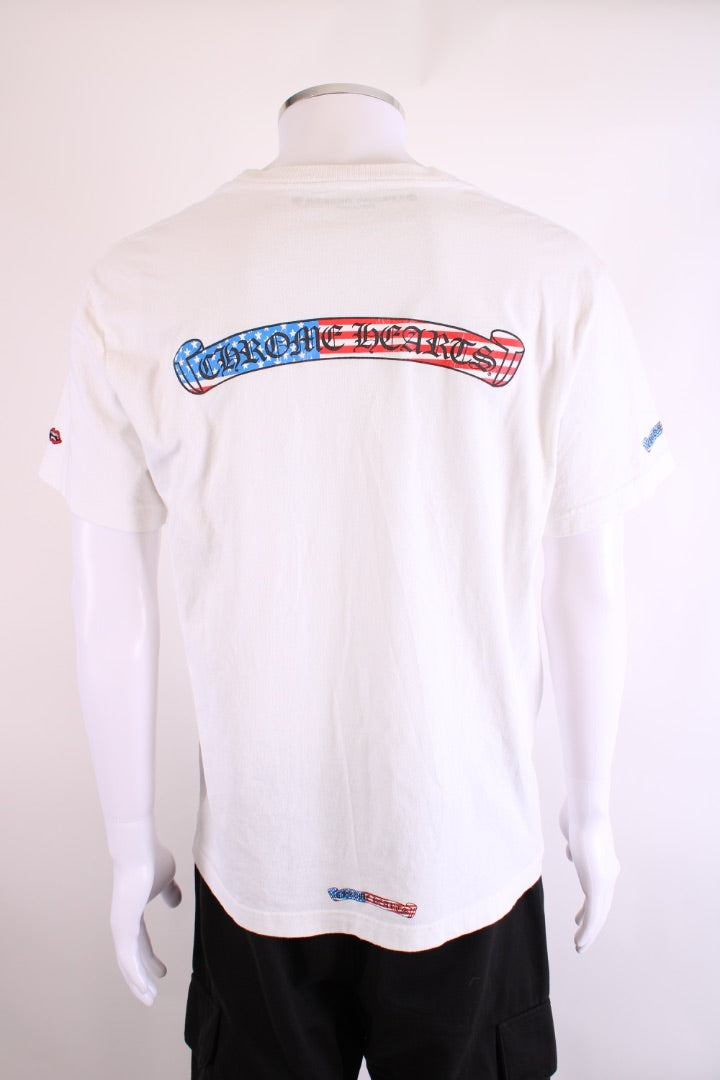 Chrome Hearts American Flag Logo T-Shirt White XL