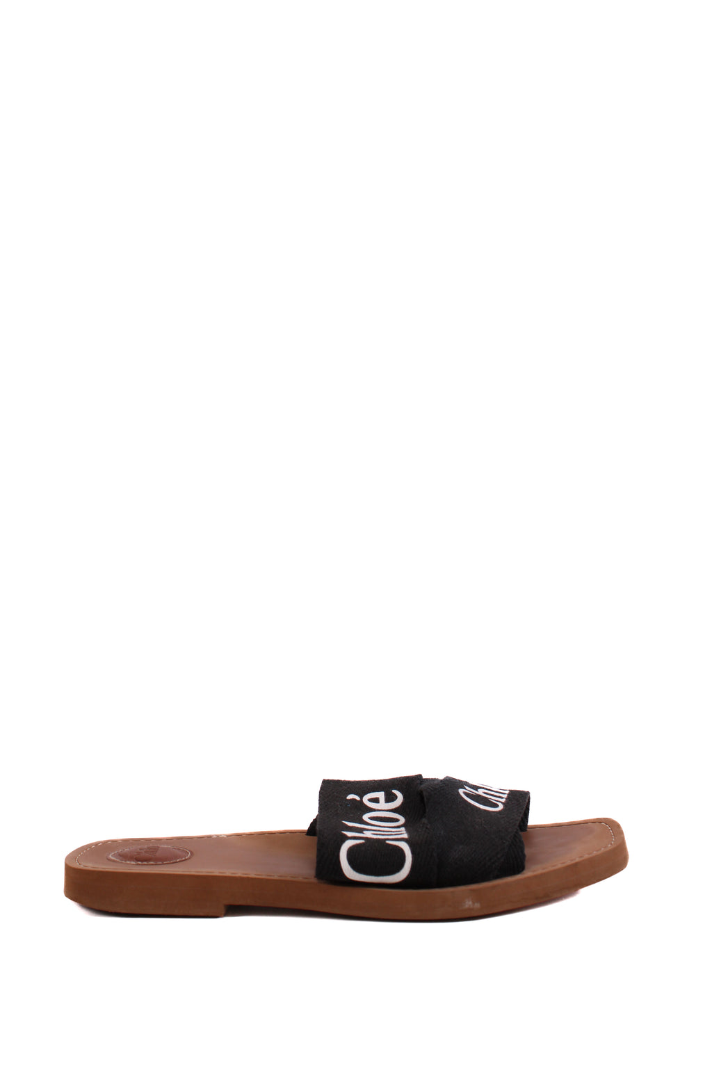 Chloe Woody Logo Mule Sandals Black 39
