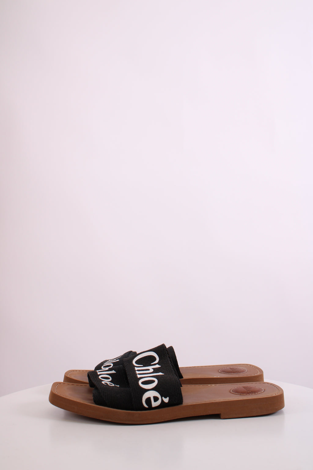 Chloe Woody Logo Mule Sandals Black 39