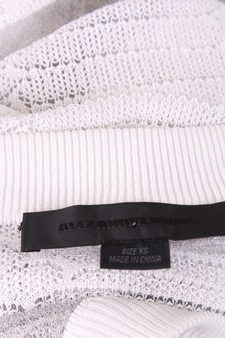 Alexander Wang S/S Sheer Stripe Top White XS