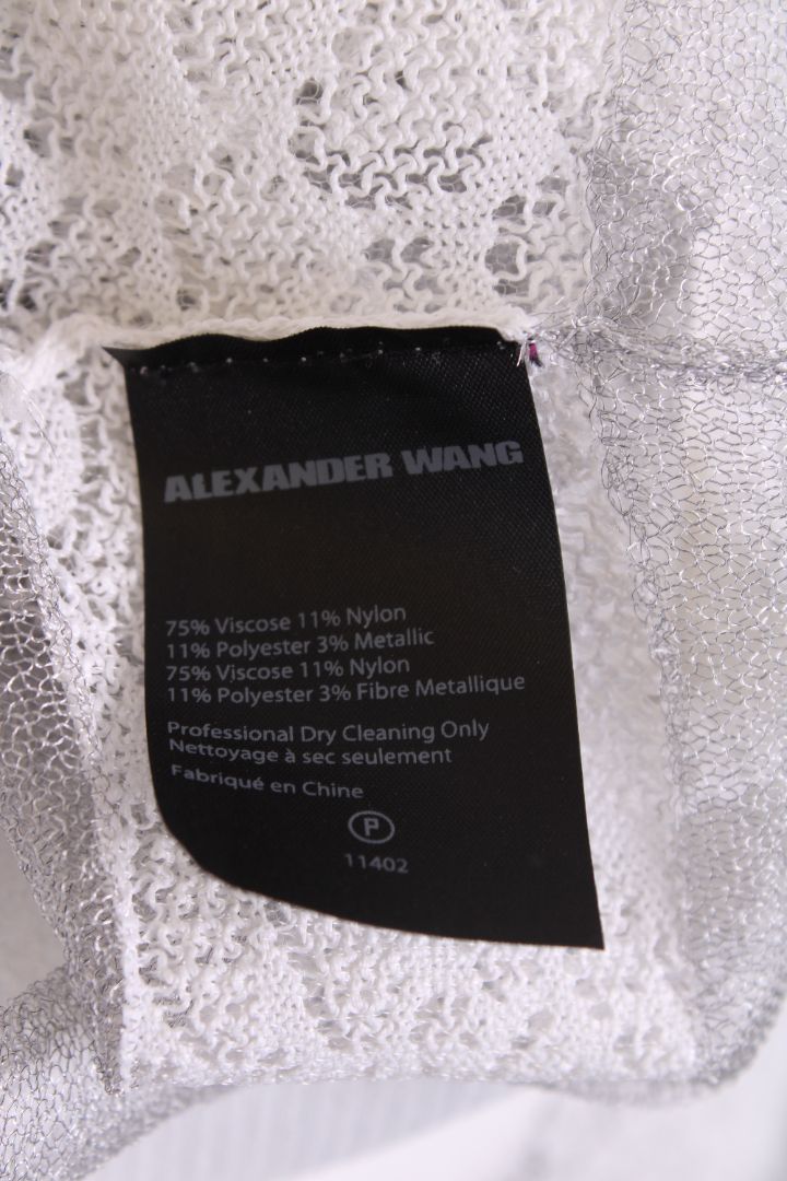 Alexander Wang S/S Sheer Stripe Top White XS