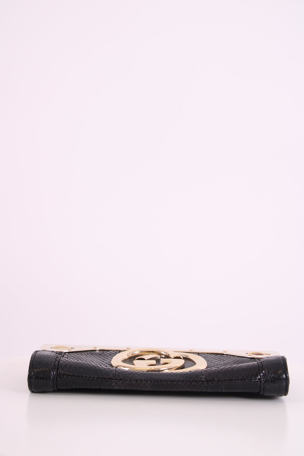 Gucci GG Snakeskin Britt Clutch Black
