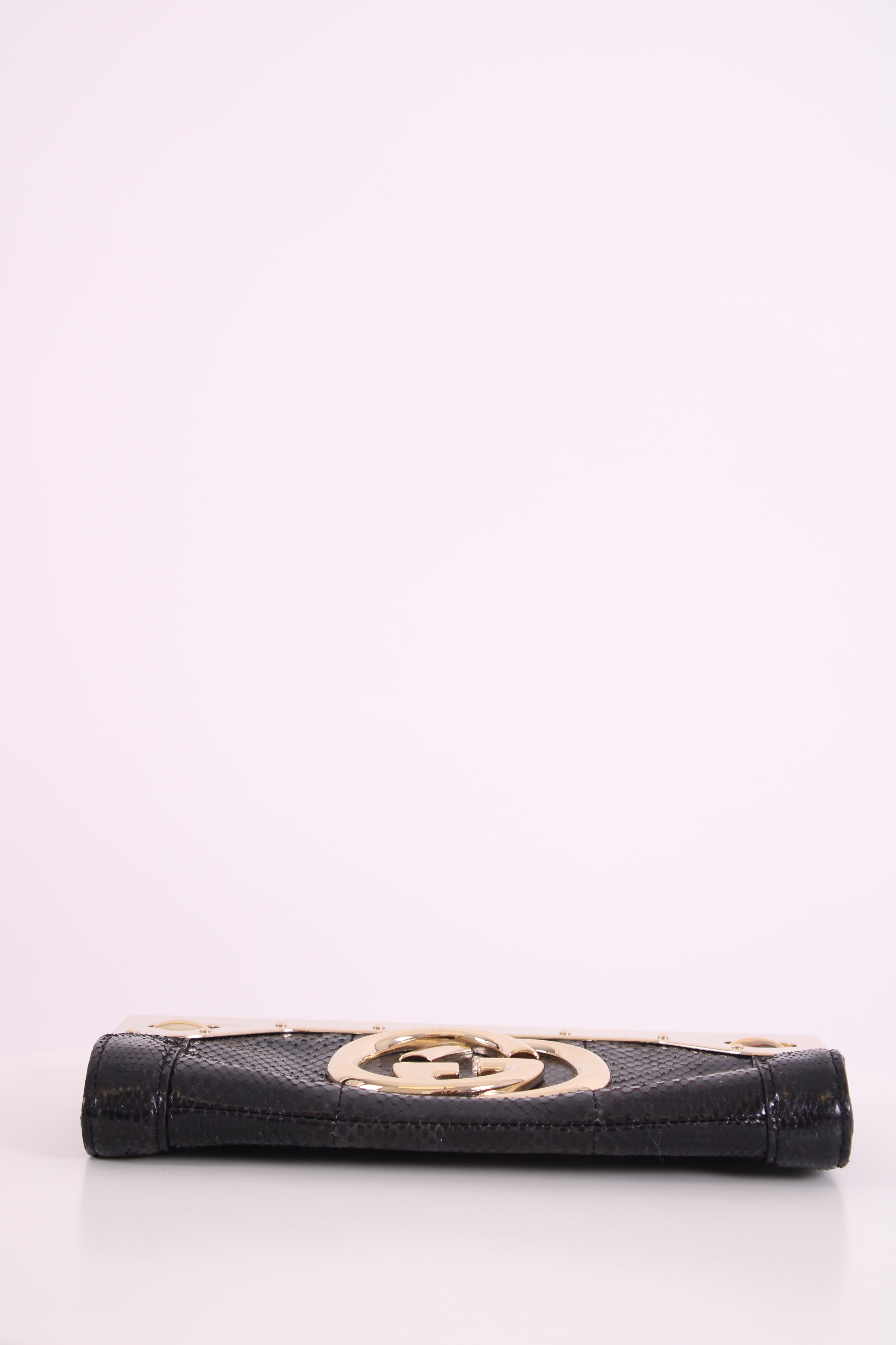 Gucci GG Snakeskin Britt Clutch Black