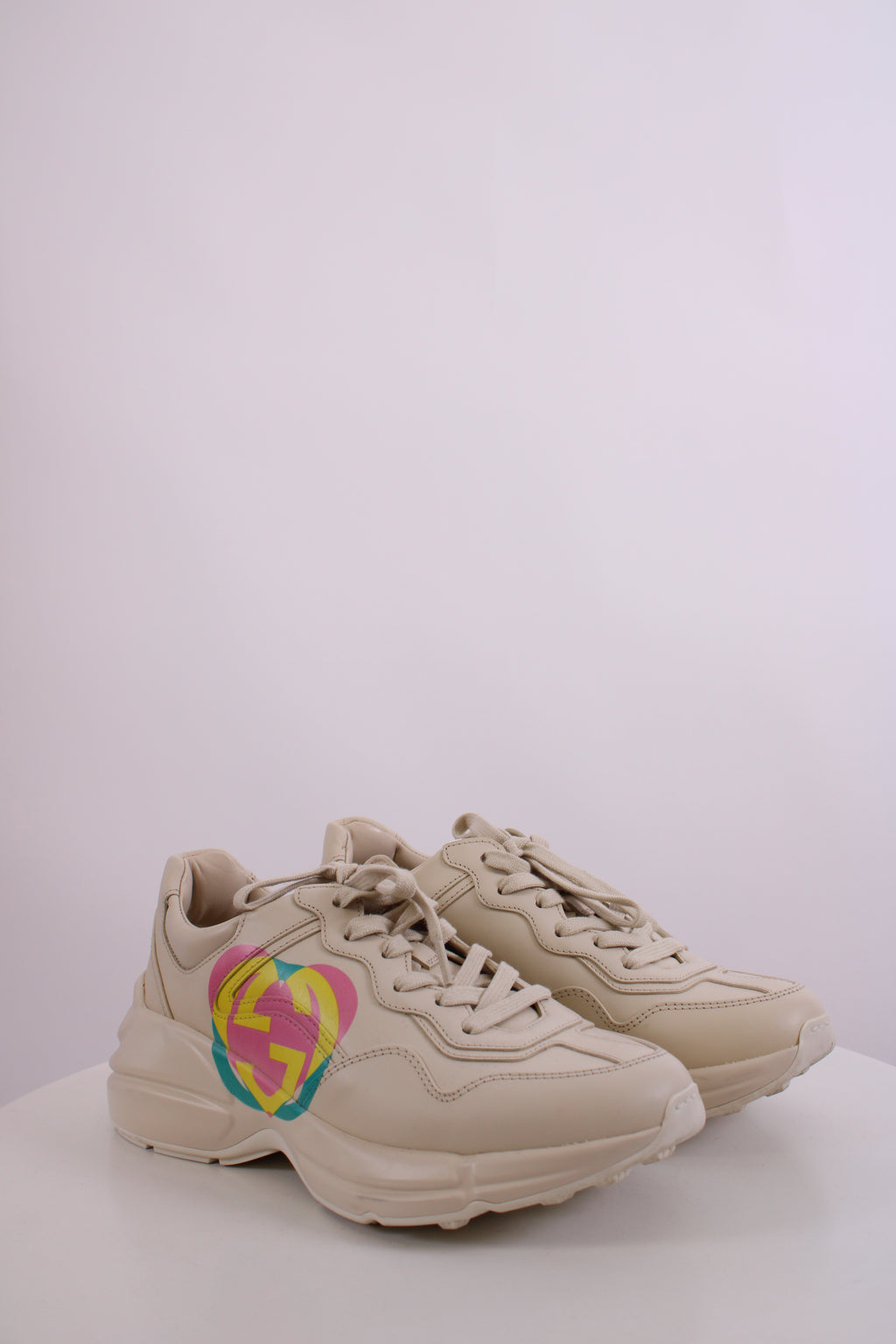 Gucci Rhyton Heart Trainers Off White/ Multi Coloured 37