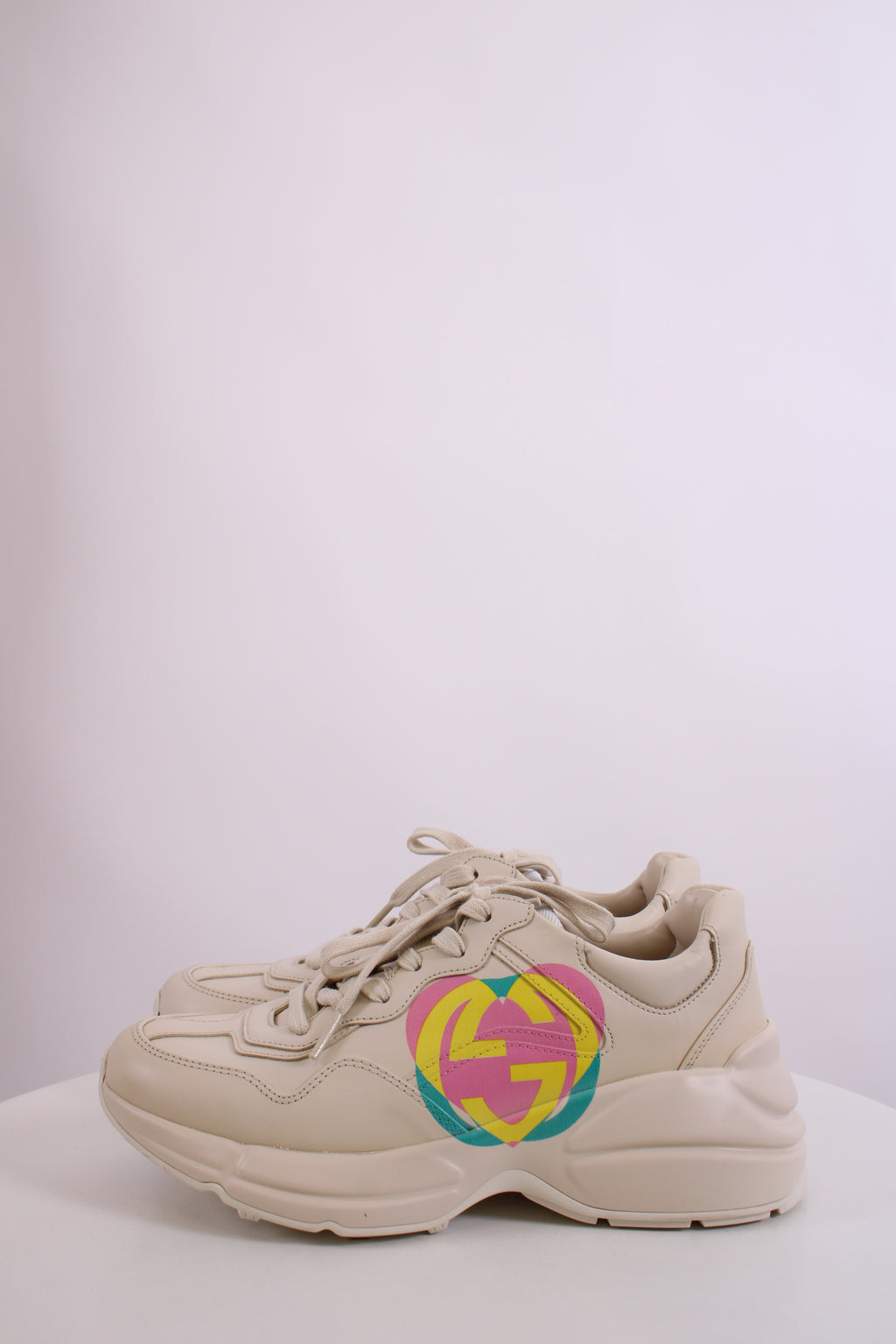 Gucci Rhyton Heart Trainers Off White/ Multi Coloured 37