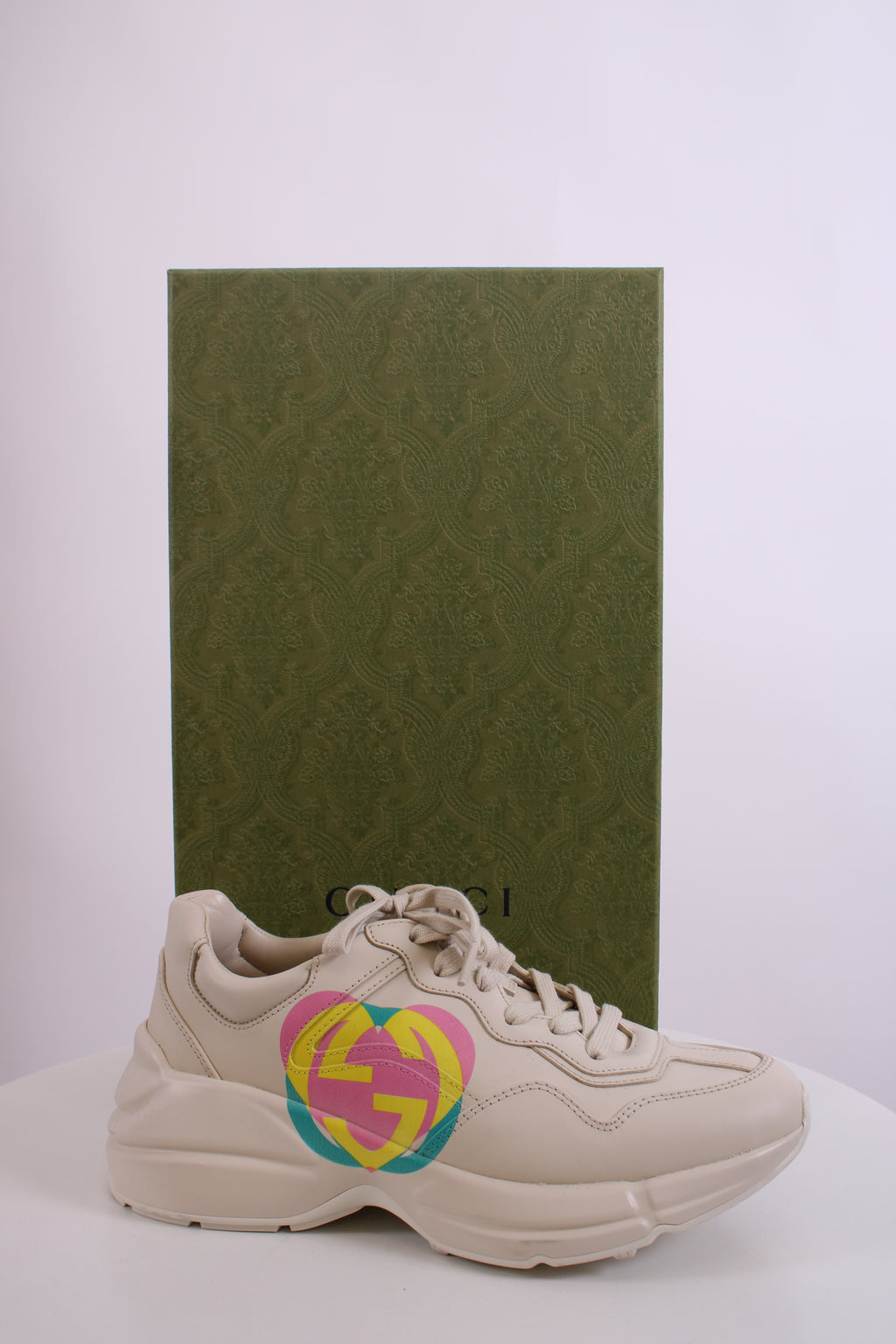Gucci Rhyton Heart Trainers Off White/ Multi Coloured 37