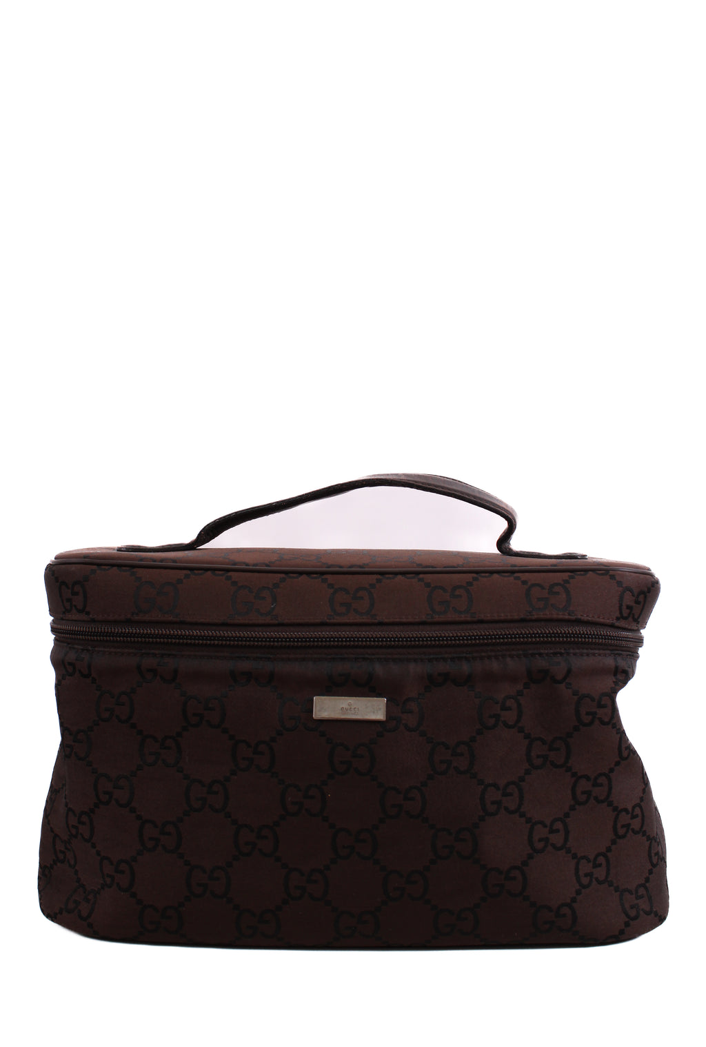 Gucci Monogram Nylon Toiletries Bag Brown