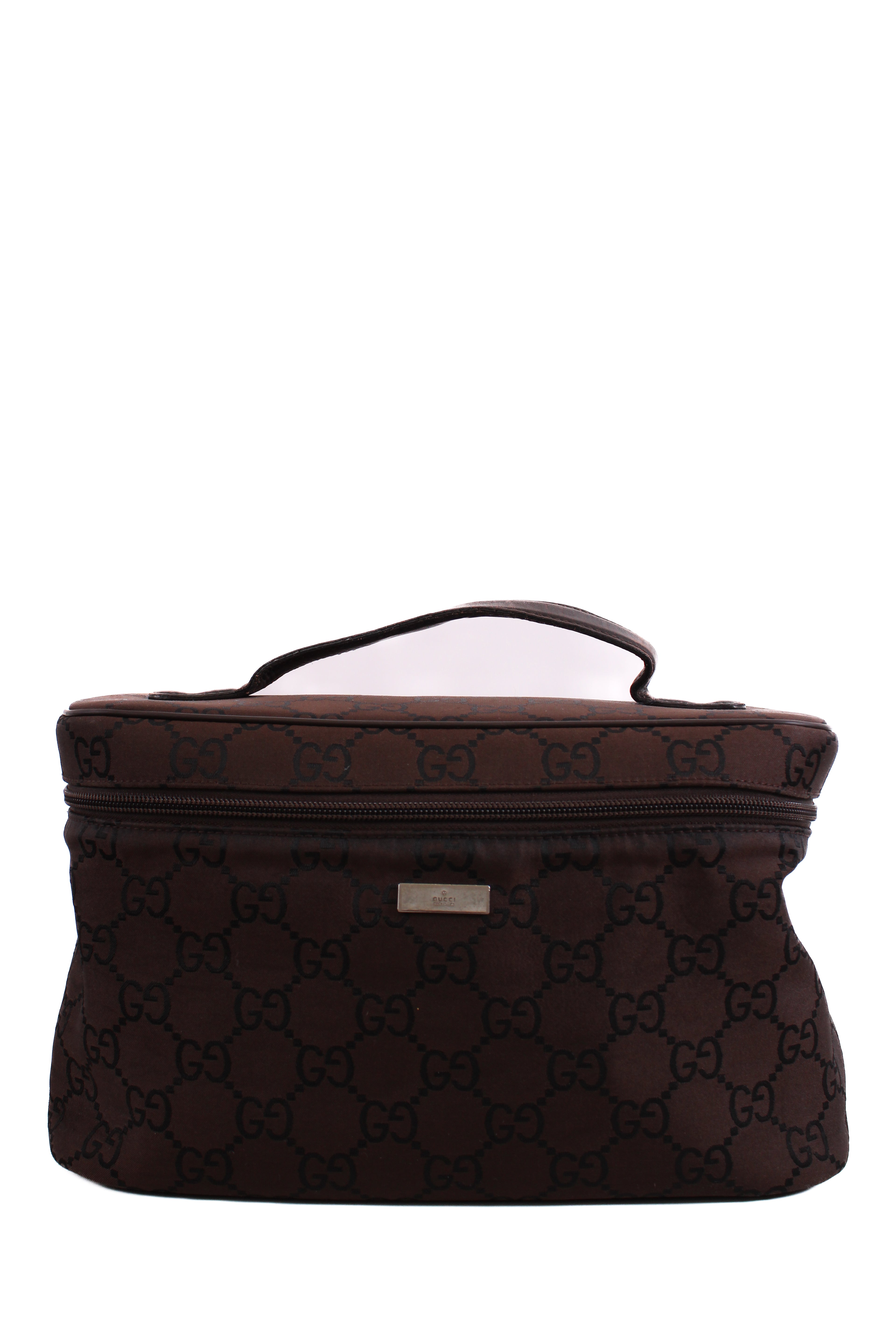 Gucci Monogram Nylon Toiletries Bag Brown