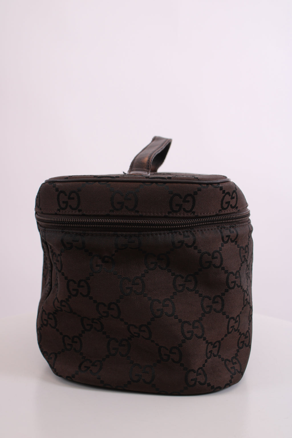 Gucci Monogram Nylon Toiletries Bag Brown
