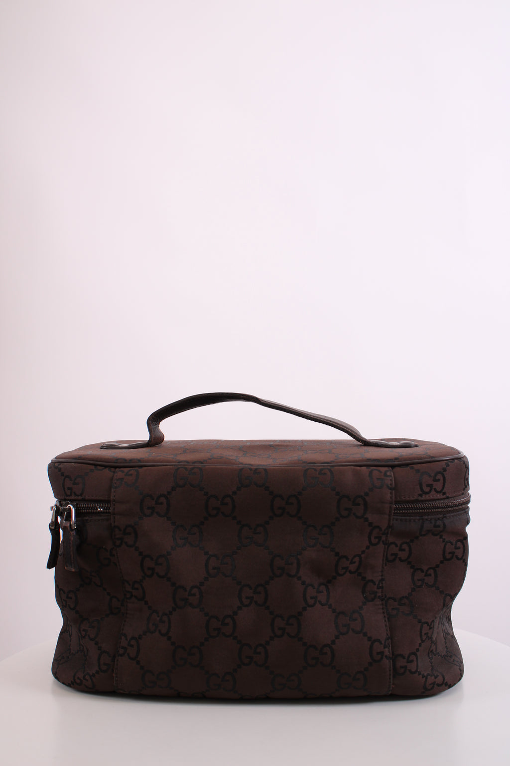 Gucci Monogram Nylon Toiletries Bag Brown