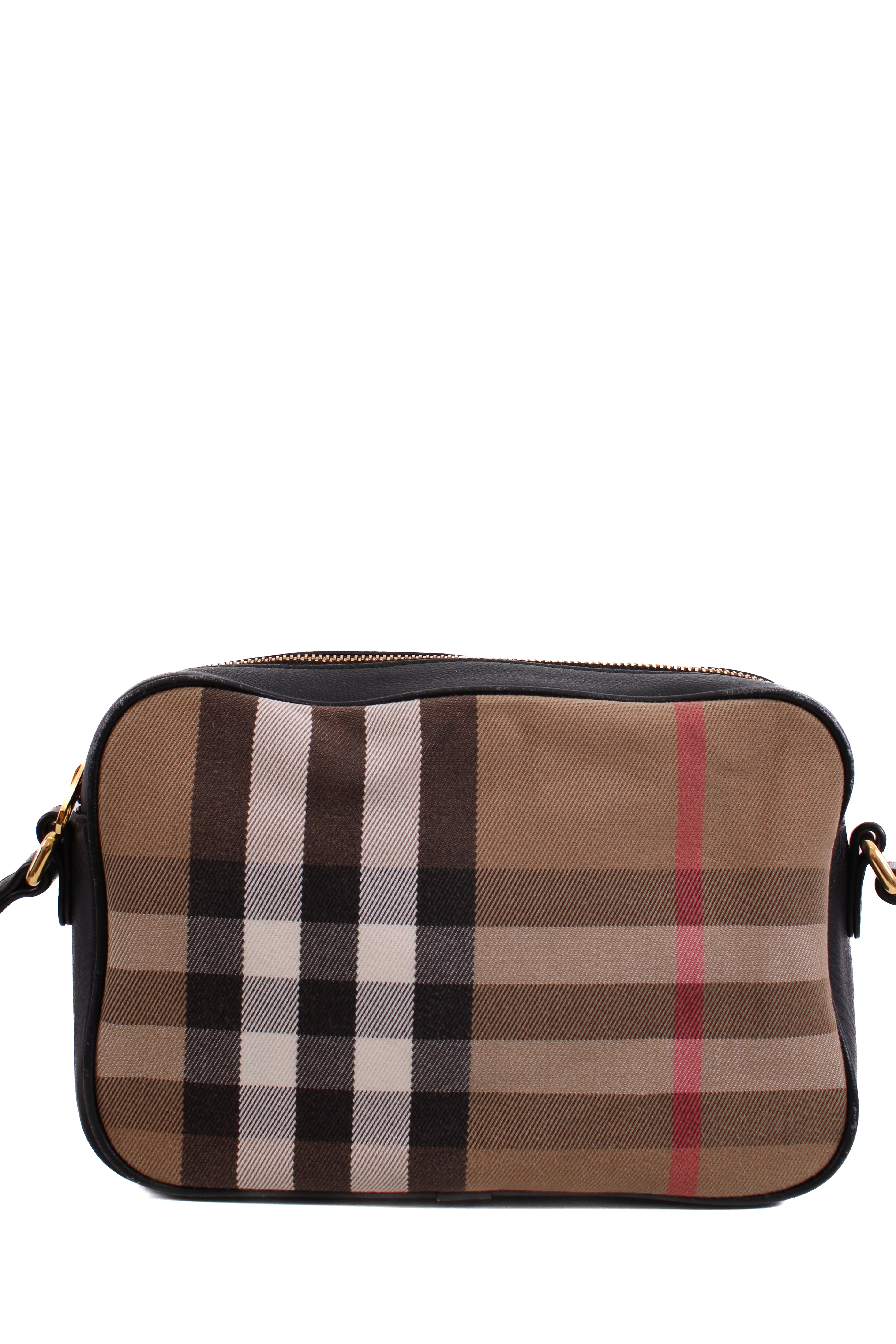 Burberry Check Camera Crossbody Bag Beige