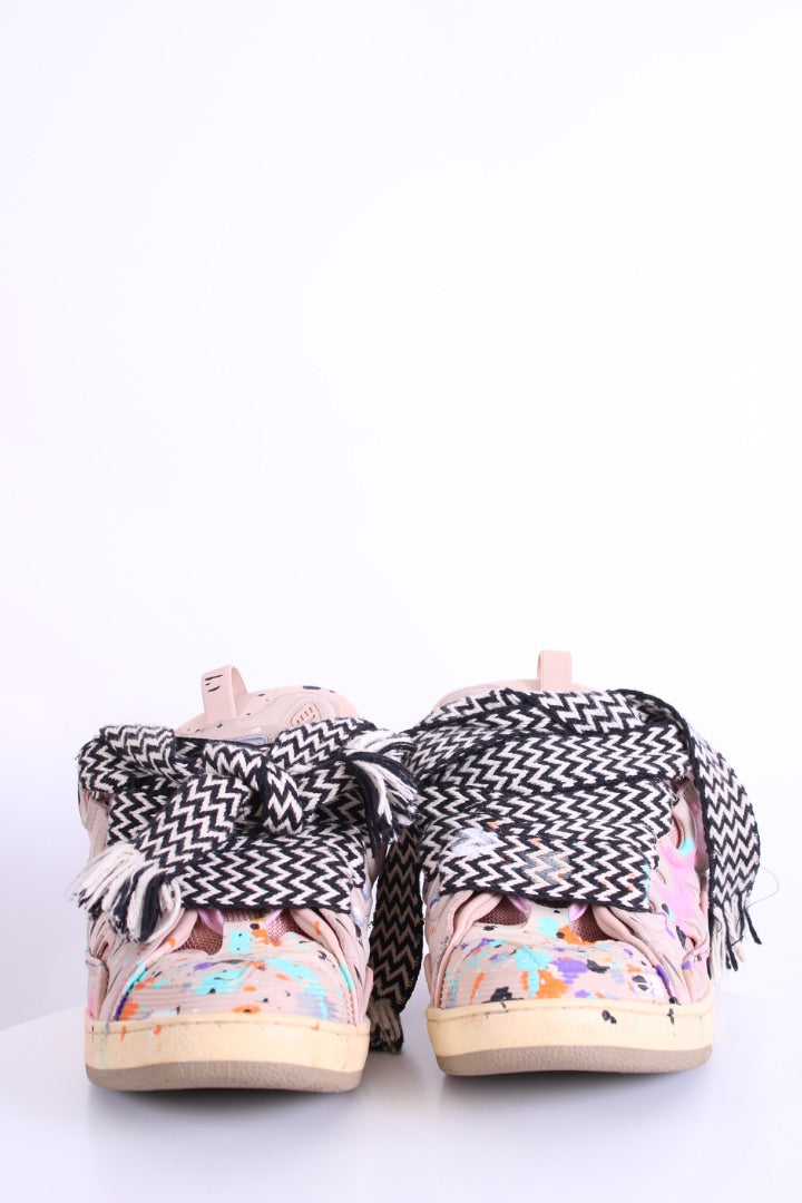 Lanvin X Gallery Dept. Curb Paint Drip Trainers Beige/ Multi Colour 43