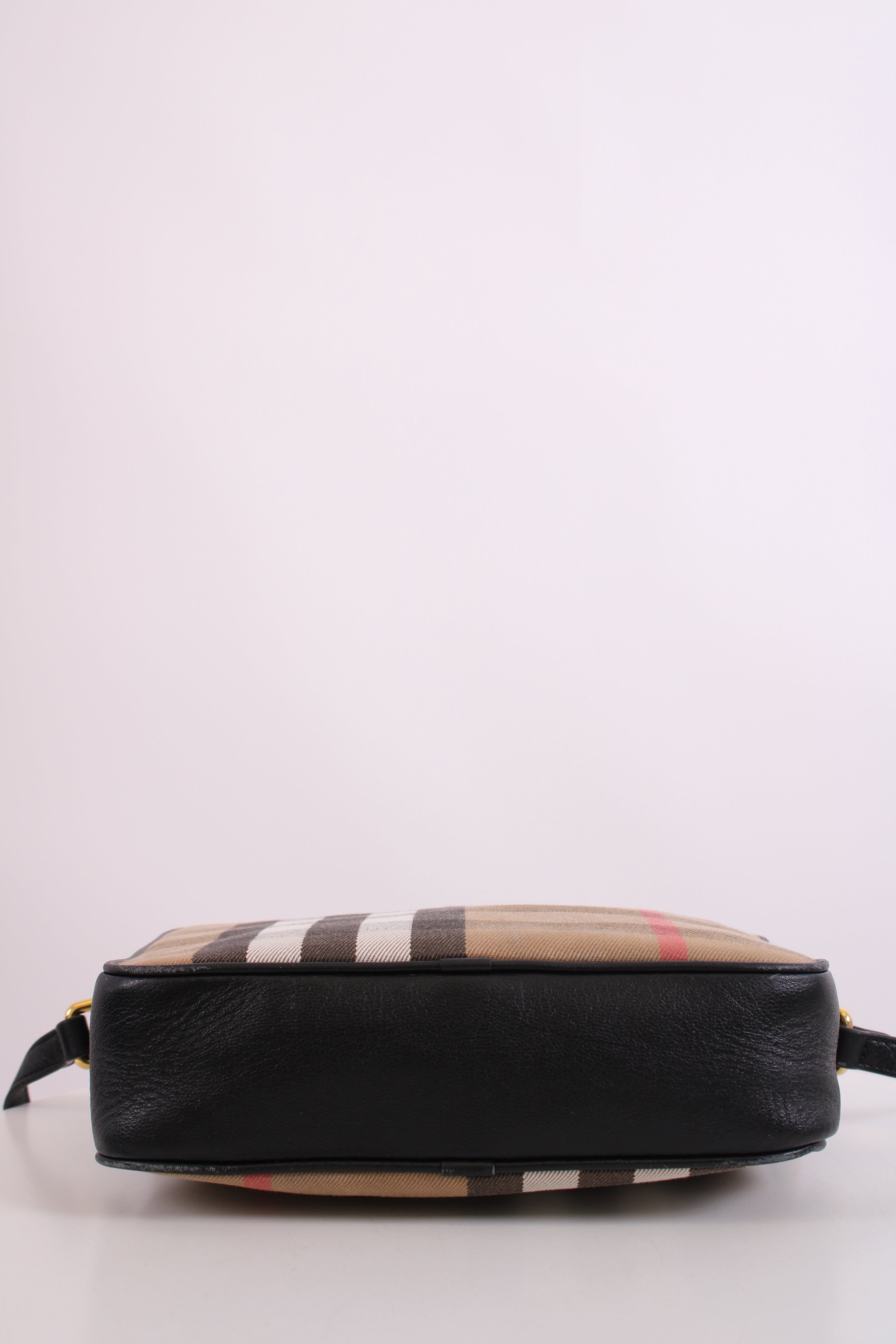 Burberry Check Camera Crossbody Bag Beige