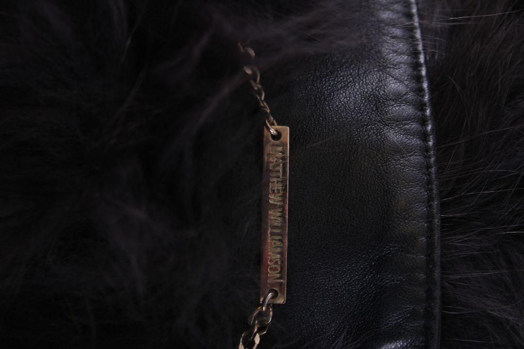 Matthew Williamson Fox Fur Cropped Jacket Grey 10