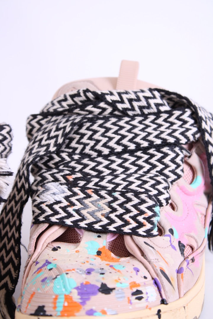 Lanvin X Gallery Dept. Curb Paint Drip Trainers Beige/ Multi Colour 43