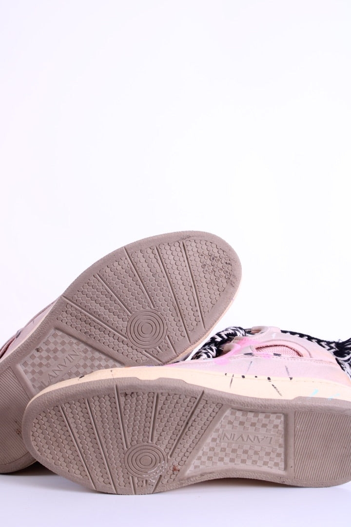 Lanvin X Gallery Dept. Curb Paint Drip Trainers Beige/ Multi Colour 43