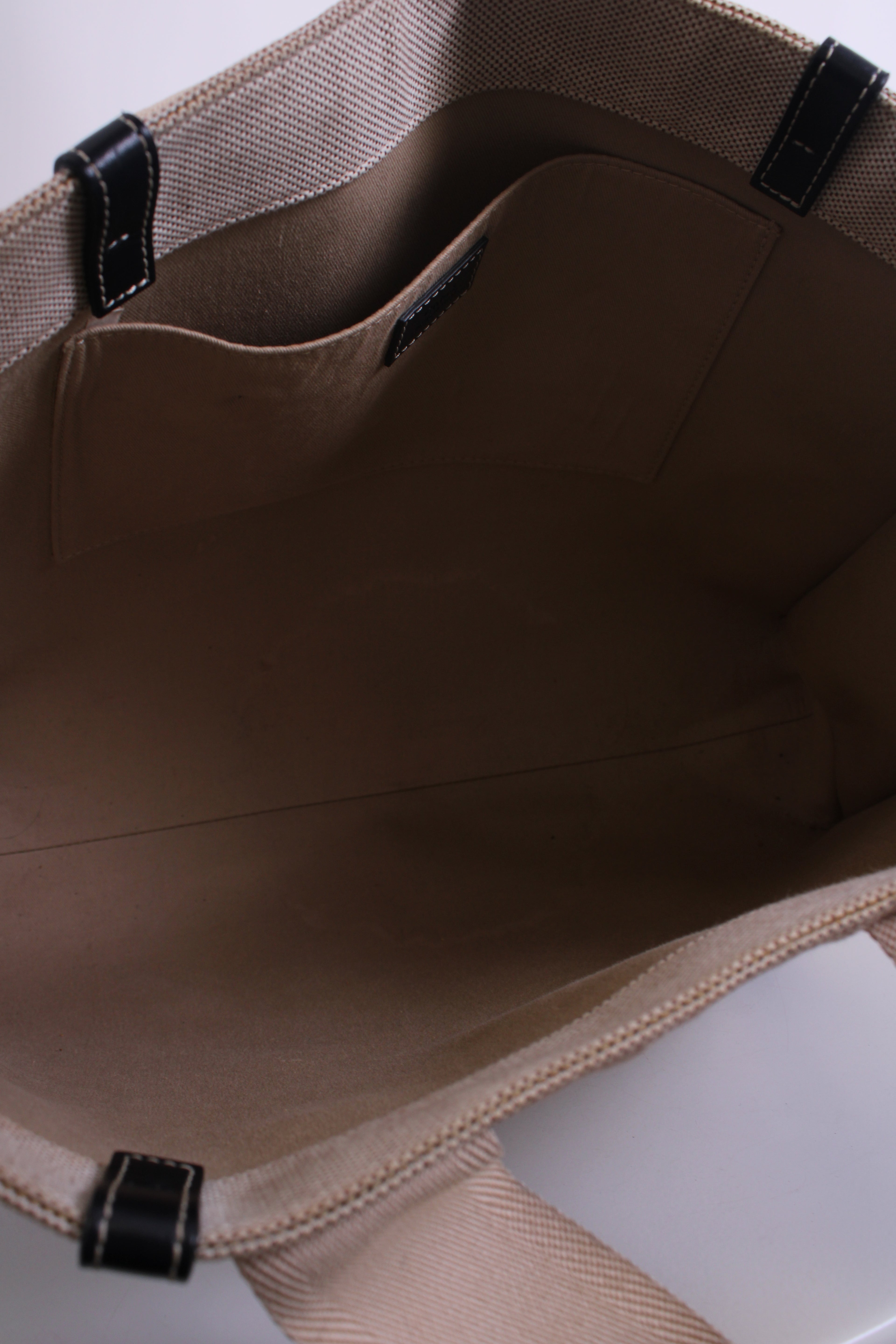 Chloe Woody Logo Canvas Tote Bag Beige Large
