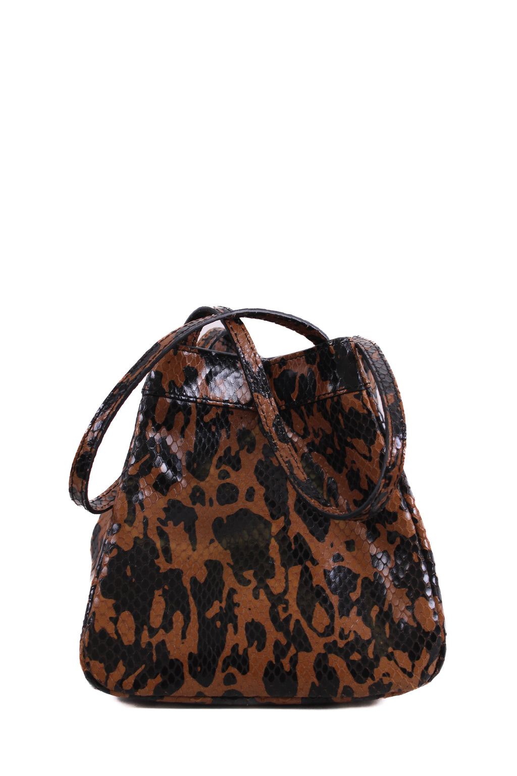 Rejina Pyo Snake Print Handbag Tan/ Black