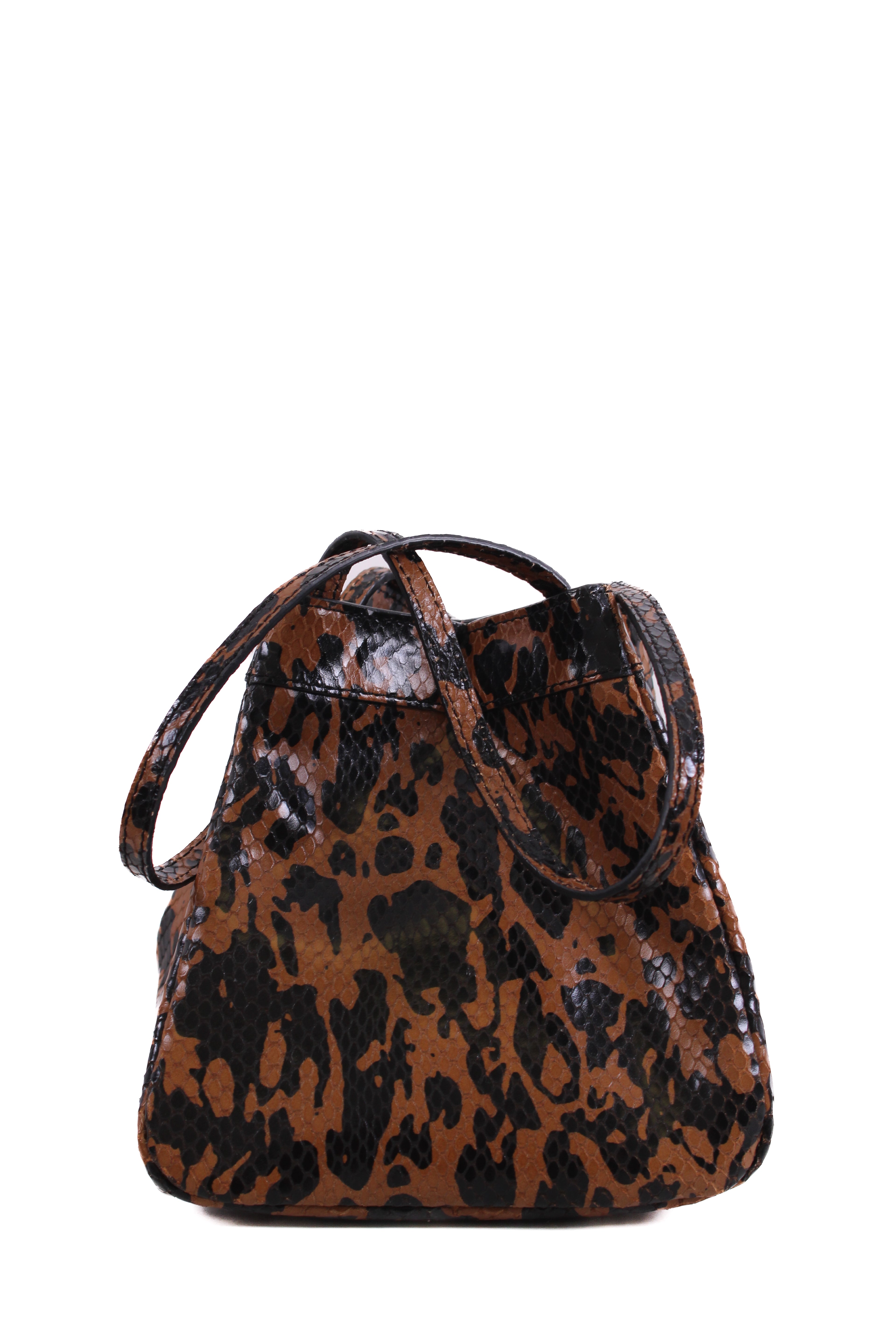 Rejina Pyo Snake Print Handbag Tan/ Black