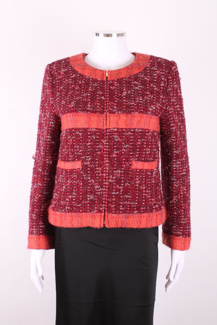 Chanel 2017 Tweed Jacket Red/ Orange 12