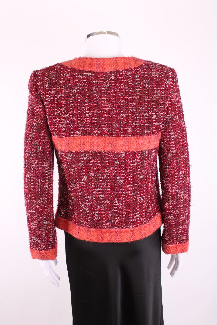 Chanel 2017 Tweed Jacket Red/ Orange 12