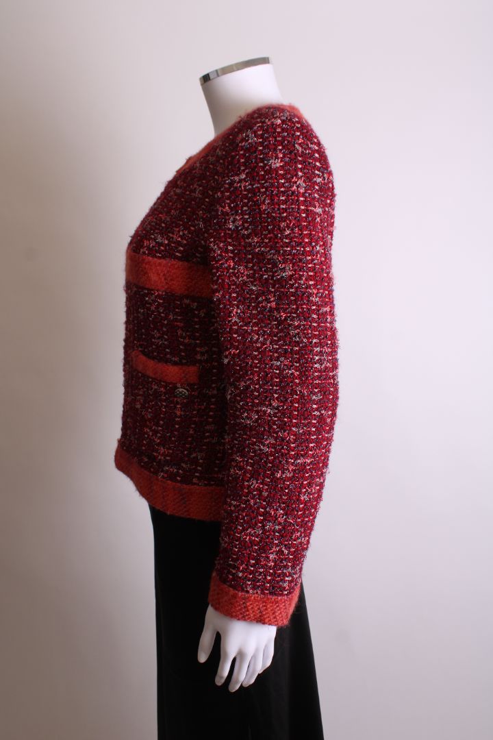 Chanel 2017 Tweed Jacket Red/ Orange 12
