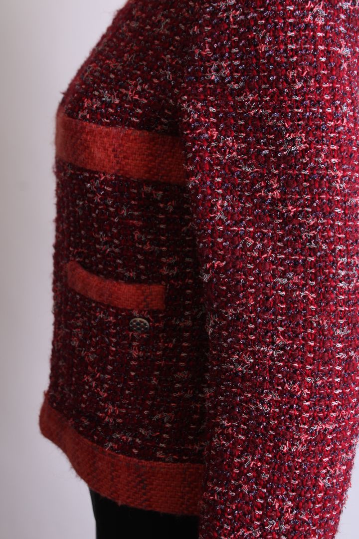 Chanel 2017 Tweed Jacket Red/ Orange 12