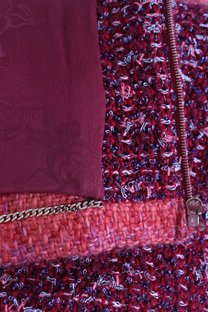 Chanel 2017 Tweed Jacket Red/ Orange 12