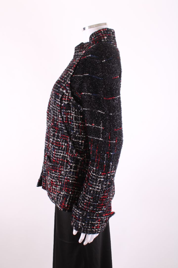 Chanel 2017 Tweed Jacket Black Glitter Tweed 12