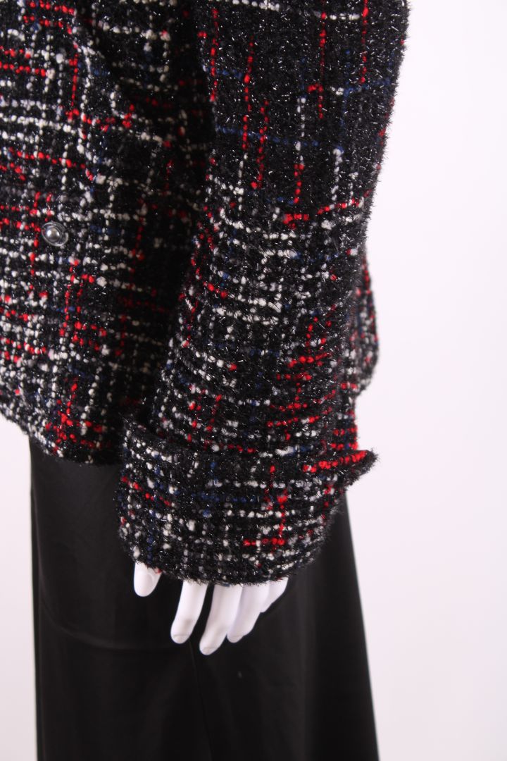 Chanel 2017 Tweed Jacket Black Glitter Tweed 12