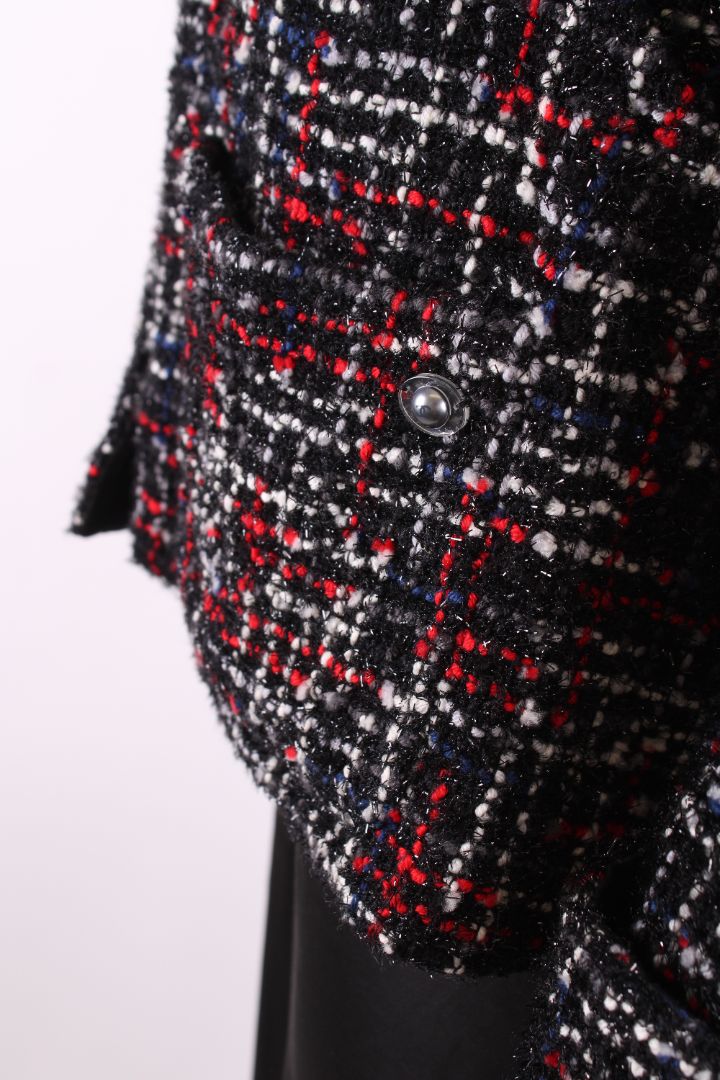 Chanel 2017 Tweed Jacket Black Glitter Tweed 12