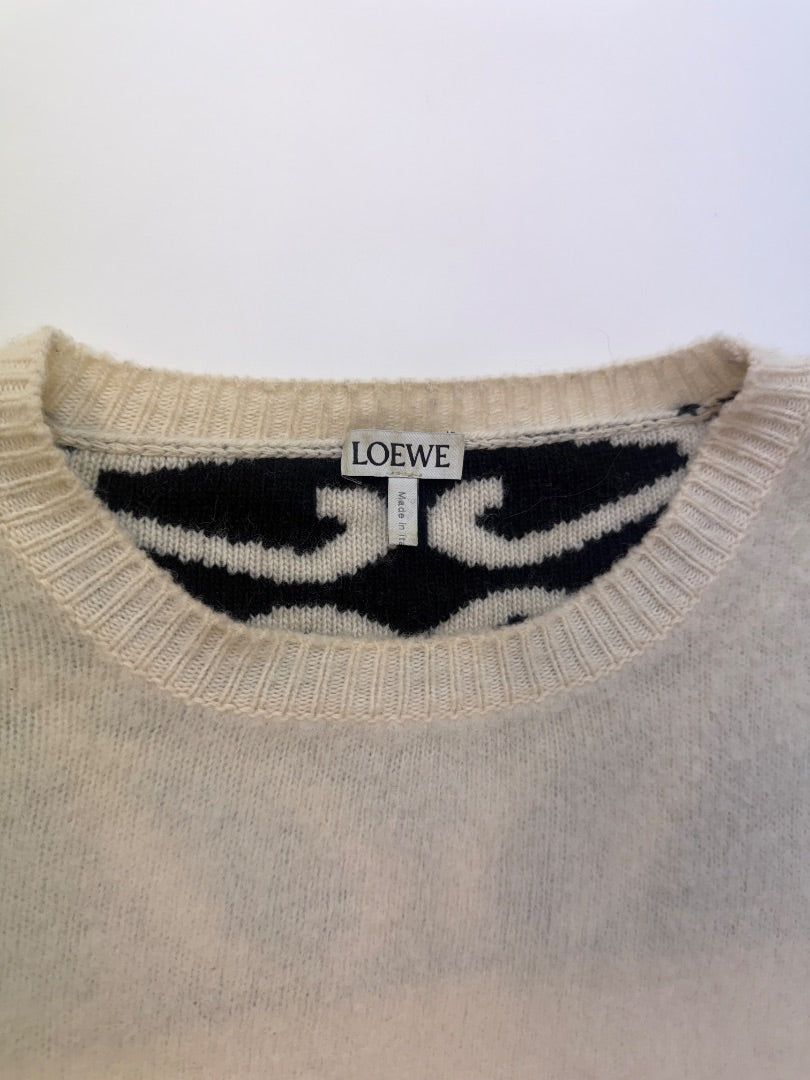 Loewe Jumper Cream/black pattern M