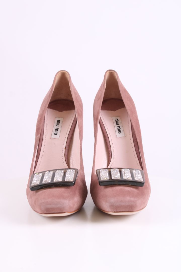 Miu Miu Crystal Embelished Shoes Pink 39
