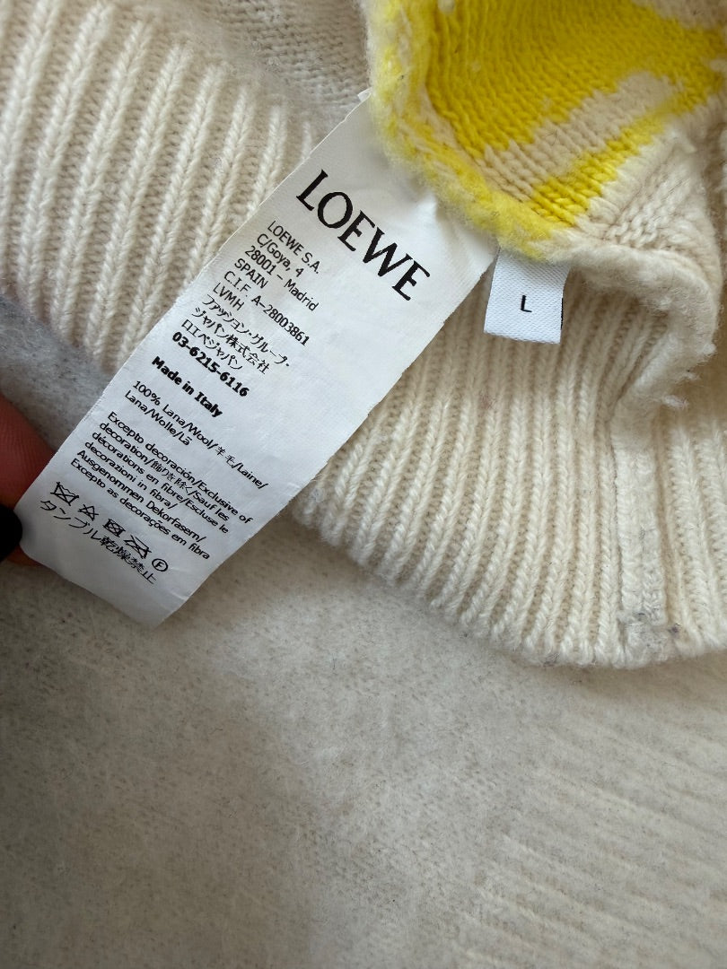 Loewe Jumper Cream/black pattern M