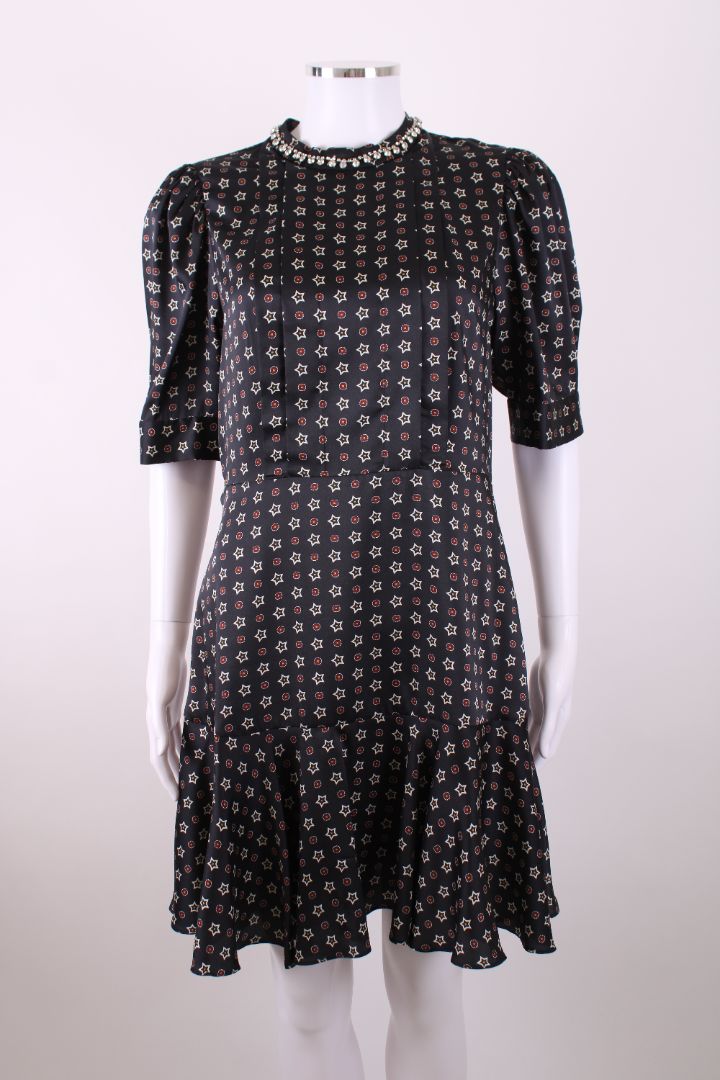 Sandro S/S Crystal Mini Dress Black/ Burgundy M