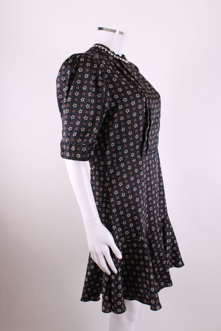 Sandro S/S Crystal Mini Dress Black/ Burgundy M