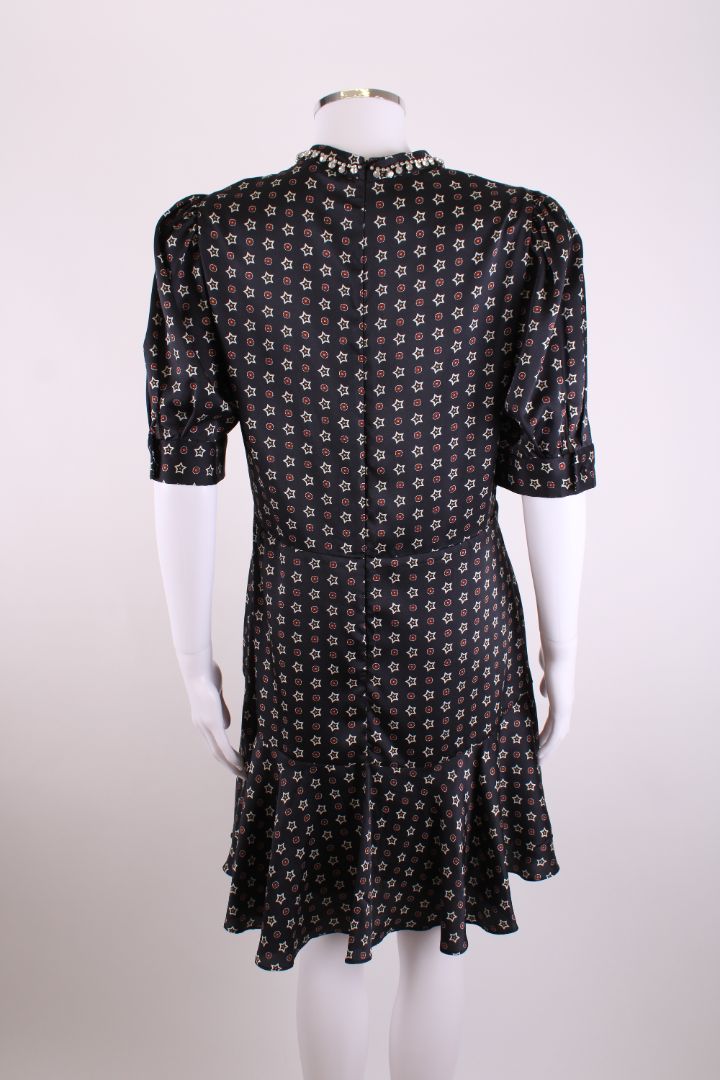 Sandro S/S Crystal Mini Dress Black/ Burgundy M