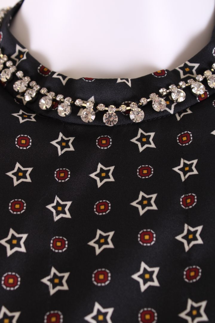 Sandro S/S Crystal Mini Dress Black/ Burgundy M