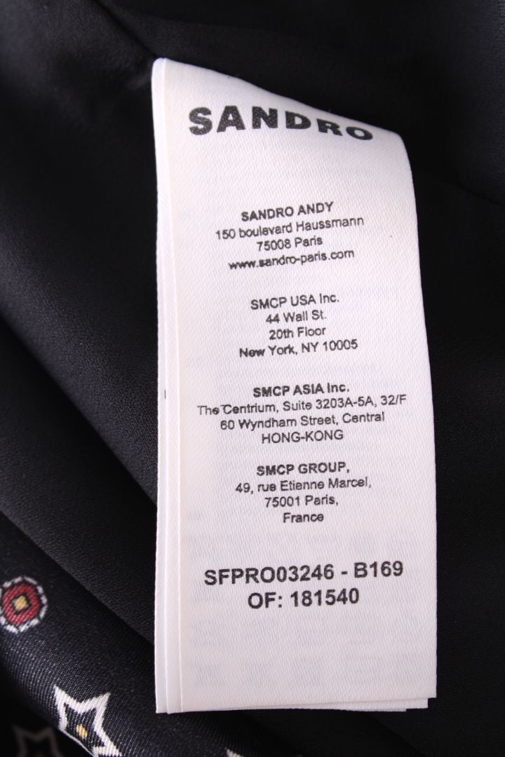 Sandro S/S Crystal Mini Dress Black/ Burgundy M