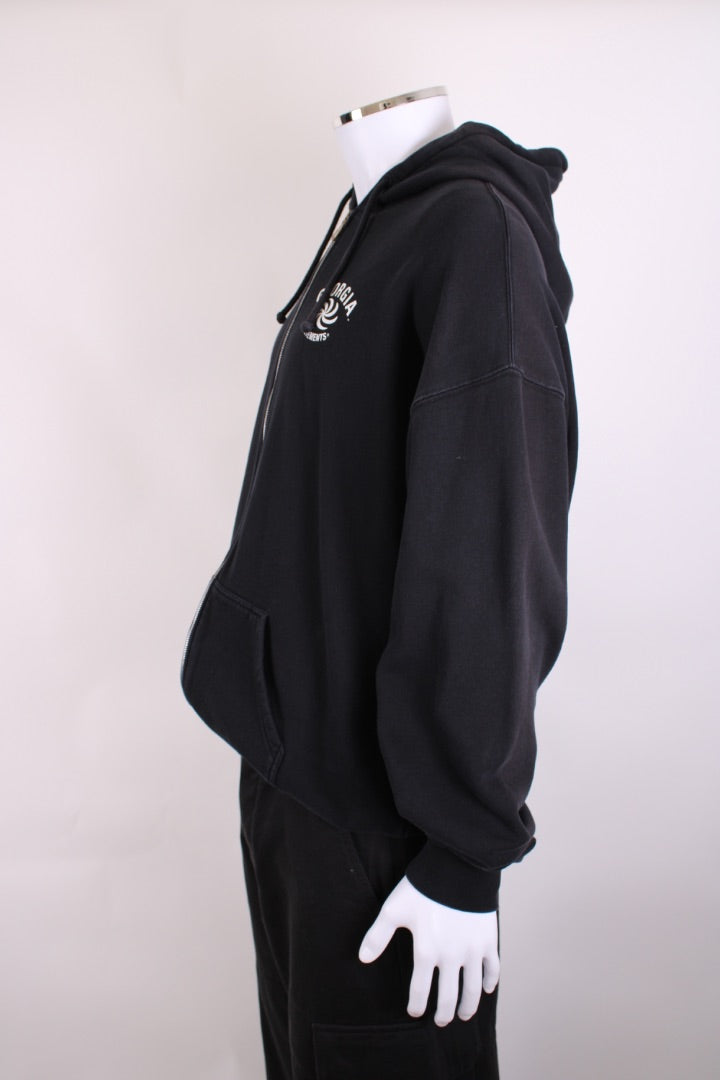 Vetements Logo Full Zip Hoodie Black L